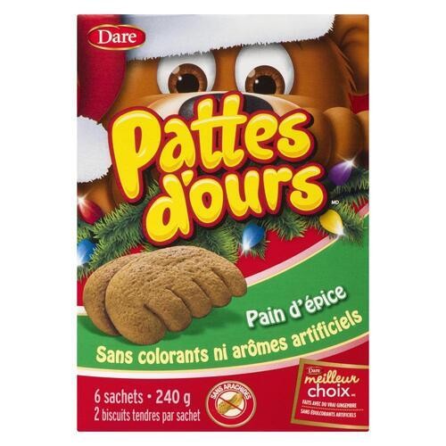 Dare Bear Paws Peanut-Free Cookies Gingerbread 240 g