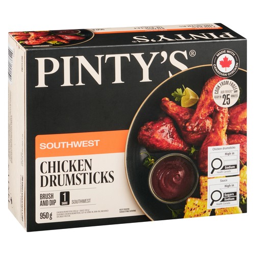 Pinty's Frozen Chicken Drumsticks Seasoned Southwest 950 g