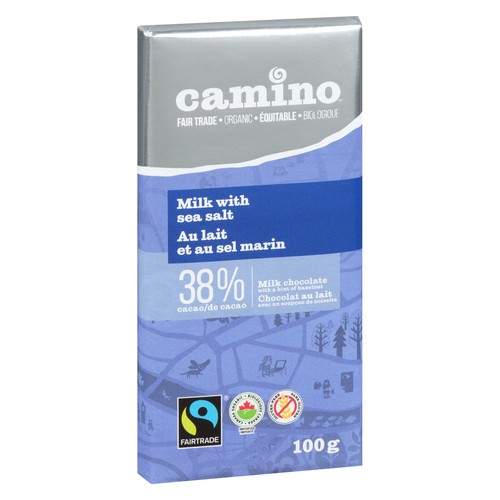 Camino Organic Milk Chocolate Bar Sea Salt 100 g