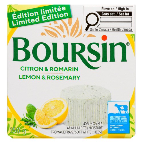 Boursin Soft White Cheese Lemon & Rosemary 150 g