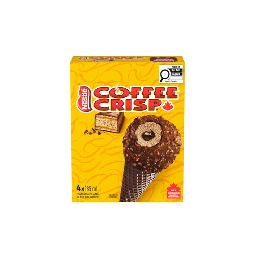 Coffee Crisp Cones Frozen Dessert 4 x 135 ml