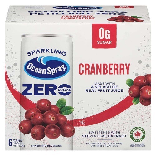 Ocean Spray Sparkling Beverage Cranberry 6 x 340 ml (cans)