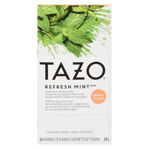 Tazo Caffeine-Free Herbal Tea Refresh Mint 20 Tea Bags 