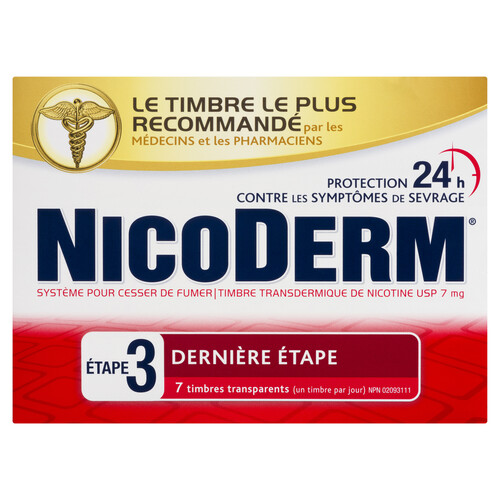 Nicoderm Clear Patch Step 3 Anti-Smoking Aid 7 mg 7 Clear Patches 