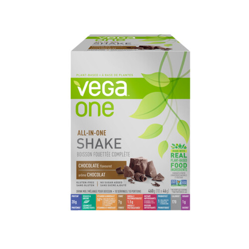 Vega One Gluten-Free All-In-One Protein Powder Shake Chocolate 10 x 46 g