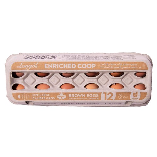 Longo's Brown Eggs Enriched Coop Large 12 Count