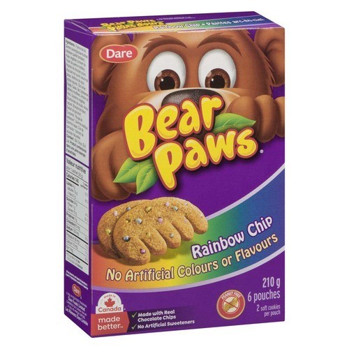 Dare Bear Paws Soft Cookies Rainbow Chip 6 Pouches 210 g