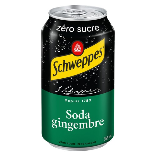 Schweppes Zero Sugar Ginger Ale 355 ml