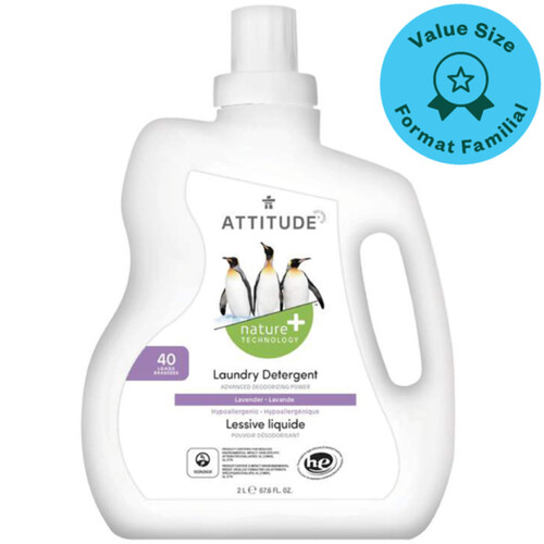 Attitude Liquid Laundry Detergent Lavender 40 Loads Value Size 2 L