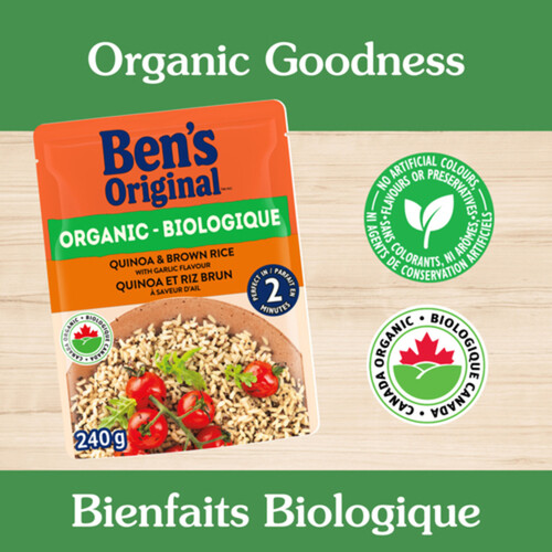 Ben's Original Organic Brown Rice And Quinoa With Garlic 240 g