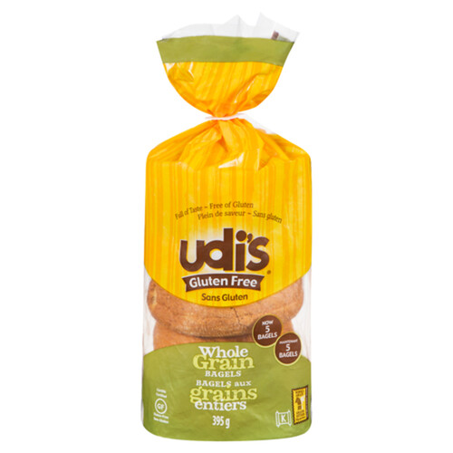 Udi's Gluten-Free Bagels Whole Grain 395 g (frozen)