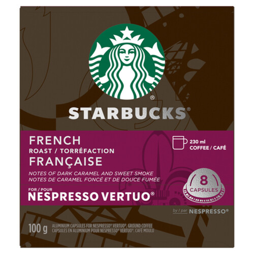 Starbucks Coffee Pods French Roast Nespresso Vertuo 8 Capsules 100 g