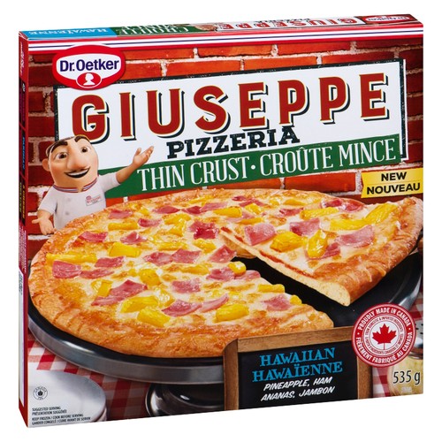 Dr. Oetker Giuseppe Pizzeria Frozen Thin Crust Pizza Hawaiian 535 g