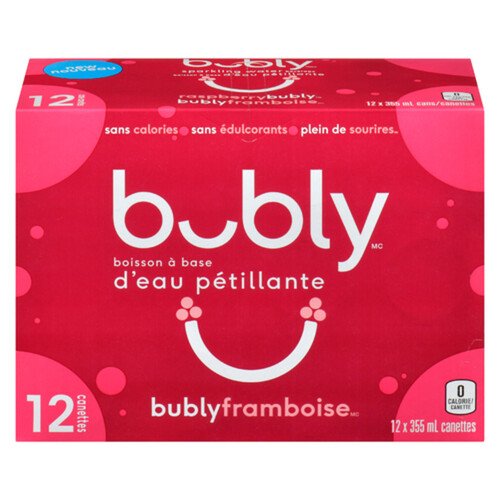 Bubly Sparkling Water Raspberry 12 x 355 ml (cans)