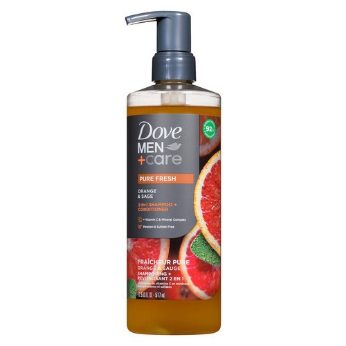 Dove Men +Care Shampoo & Conditioner 2 In 1 Orange & Sage 517 ml