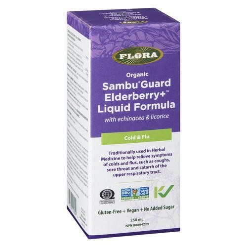 Flora Organic Sambu Guard Liquid Formula Elderberry+ Cold & Flu 250 ml