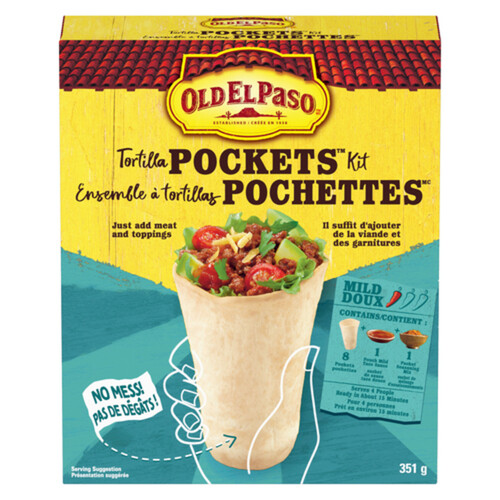 Old El Paso Dinner Kit Tortilla Pockets 8 Count 351 g