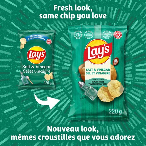 Lay's Potato Chips Salt & Vinegar Flavoured 220 g