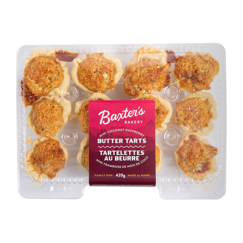 Baxter's Bakery Mini Coconut Raspberry Butter Tarts 420 g (frozen)