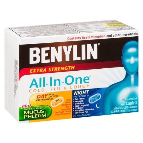 Benylin All-In-One Cold Flu & Cough Extra Strength 40 Caplets