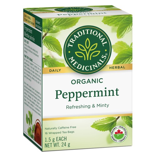 Traditional Medicinals Organic Herbal Tea Peppermint 16 Tea Bags