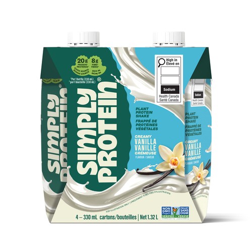 Simply Protein Plant Protein+ Shake Ready To Drink Creamy Vanilla 4 x 330 ml