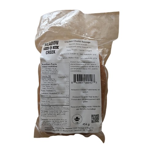 Meadow Creek  Frozen Chicken Chorizo Sausage 454 g