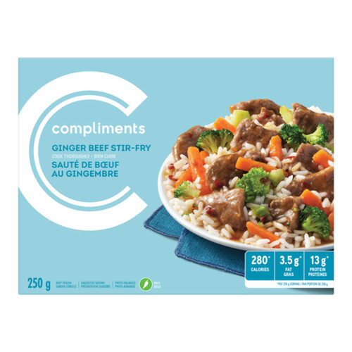 Compliments Frozen Entree Ginger Beef Stir Fry 250 g
