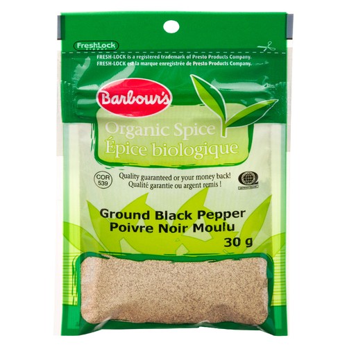 Barbour's Organic Ground Black Pepper 30 g