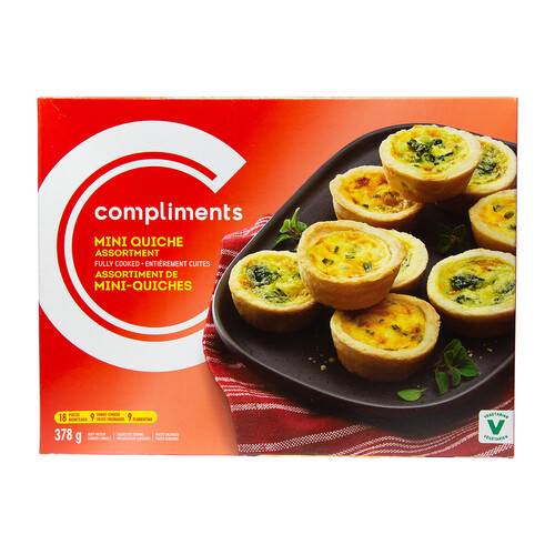 Compliments Frozen Mini Quiche Assortment 378 g