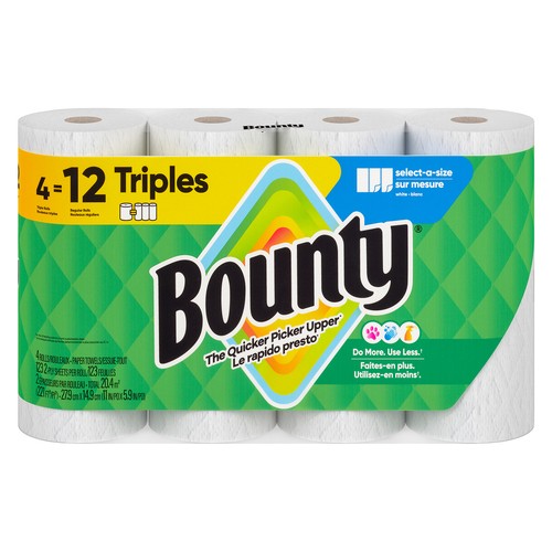 Bounty Paper Towel 2-Ply 4 Triple Rolls x 123 Sheets