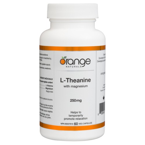 Orange Naturals Supplement 250 mg L-Theanine 60 Vegetable Capsules