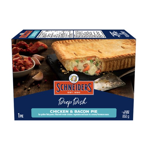 Schneiders Frozen Deep Dish Chicken & Bacon Pie 850 g
