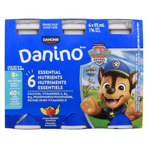 Danino Drinkable Yogurt Paw Patrol Strawberry-Banana 6 x 93 ml