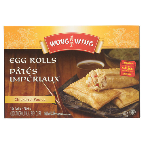Wong Wing Frozen Chicken Egg Rolls 10 Rolls 680 g