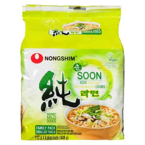 Nong Shim Vegan Instant Noodle Soup Veggie Mild 448 g