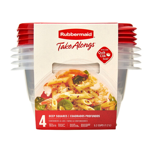 Rubbermaid TakeAlongs Deep Square Containers 4 Pack 1 EA