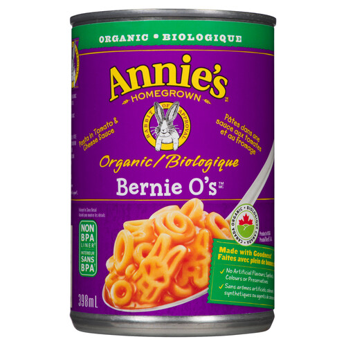 Annie's Homegrown Organic Bernie O's in Tomato and Cheese Sauce 398 ml