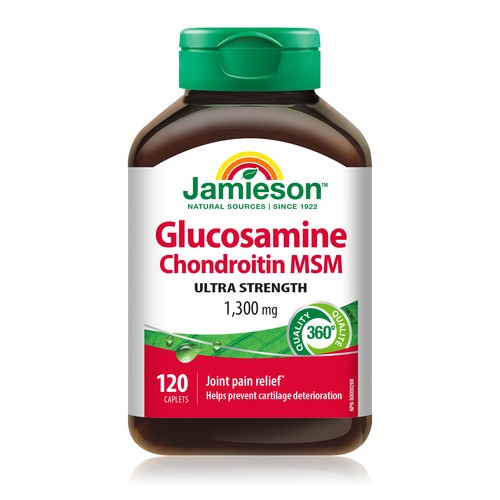 Jamieson Supplement Glucose & Chondroitin MSM Caplets 120 Count