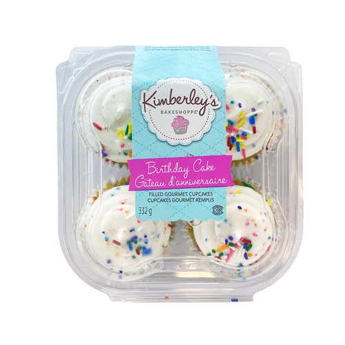 Kimberley's Bakeshoppe Frozen Cupcakes Birthday Cake 4 Pack 332 g