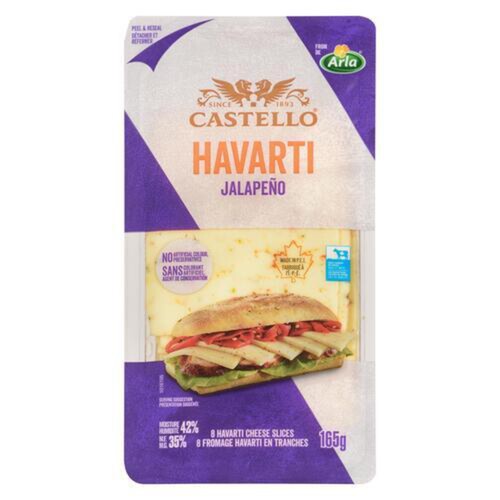 Castello Sliced Cheese Havarti Jalapeno 8 Slices 165 g