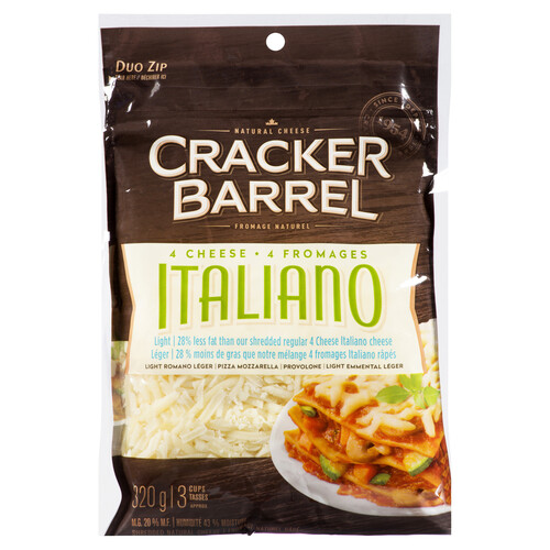 Cracker Barrel Light 4 Cheese Italiano Shredded Cheese 320 g