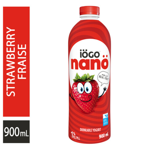 iÖGO nanö Drinkable Yogurt Strawberry 1% 900 ml