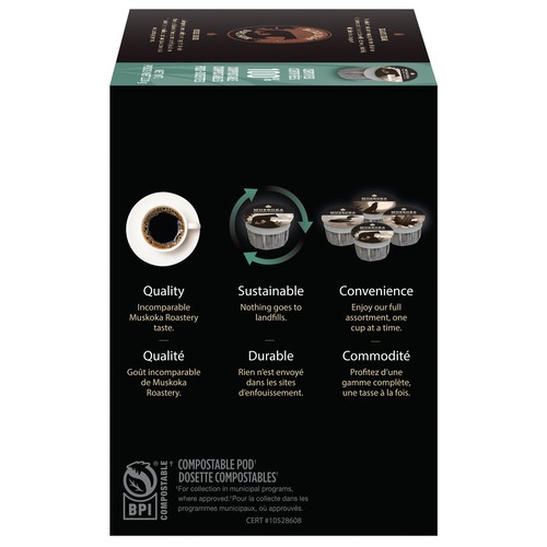 Muskoka Roastery Coffee Black Bear Dark Roast 20 K-Cups 220 g