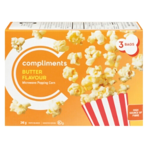 Compliments Microwave Popping Corn Butter Flavour 246 g