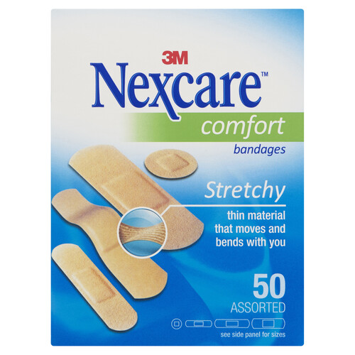 3M Nexcare Comfort Assorted Strip Bandages 50 Count