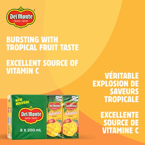 Del Monte Juice Mango Nectar 8 x 200 ml