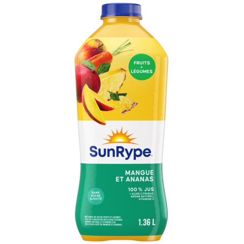 SunRype Fruit Plus Juice Veggies Mango Pineapple 1.36 L