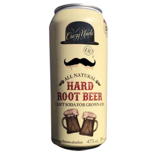 Crazy Uncle Hard Root Beer 5% Alcohol All Natural 473 ml (can)