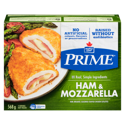 Prime Frozen Stuffed Chicken Ham & Mozzarella Raised Without Antibiotics 568 g